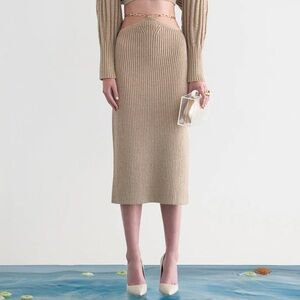 CULT GAIA ZARIANA KNIT SKIRT IN ECRU